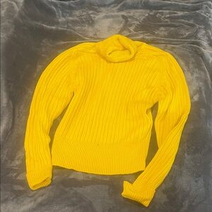 Liz Claiborne Bright Yellow Cowl Neck Sweater